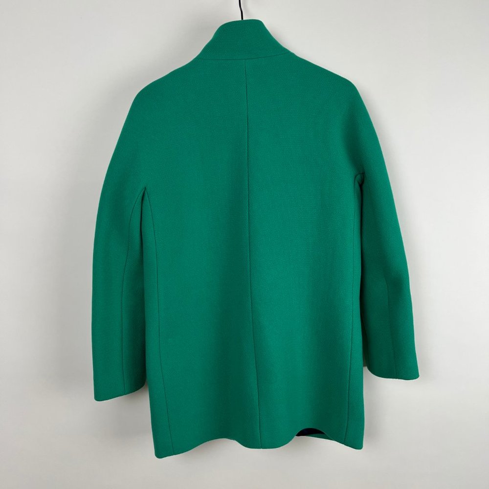 J.Crew Stadium Cloth Wool Cocoon Overcoat Peacoat Trench Jacket Coat Kelly Green - Picture 4 of 5